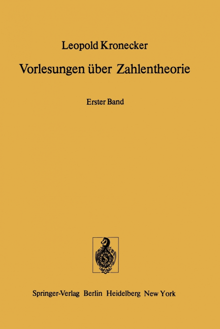 Vorlesungen über Zahlentheorie