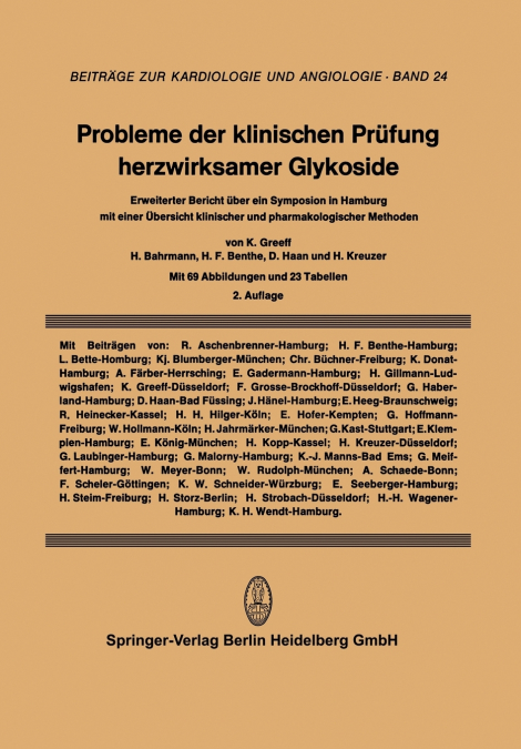 Probleme der Klinischen Prüfung Herzwirksamer Glykoside