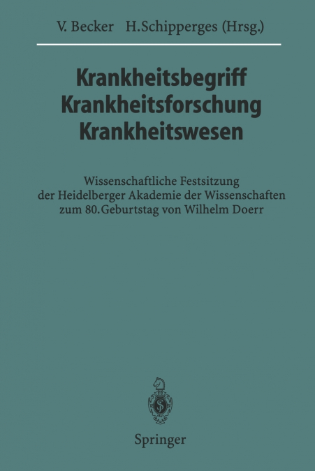 Krankheitsbegriff Krankheitsforschung Krankheitswesen