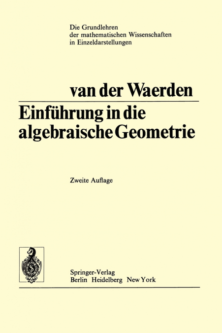 Einführung In Die Algebraische Geometrie