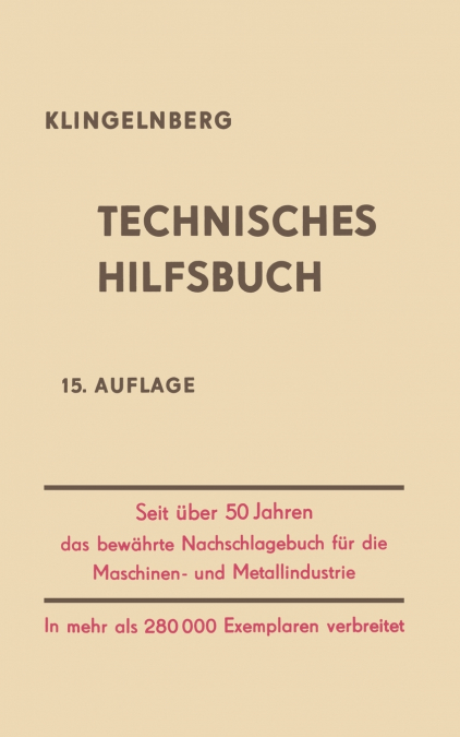 Klingelnberg Technisches Hilfsbuch