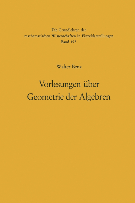 Vorlesungen Uber Geometrie Der Algebren
