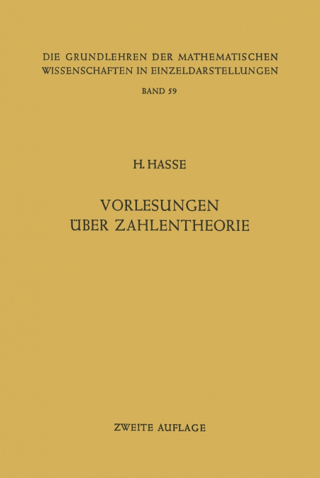 Vorlesungen Uber Zahlentheorie