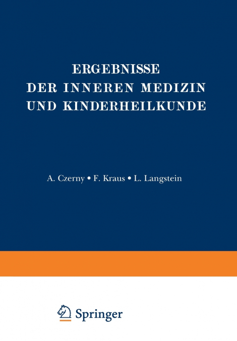 Ergebnisse Der Inneren Medizin Und Kinderheilkunde