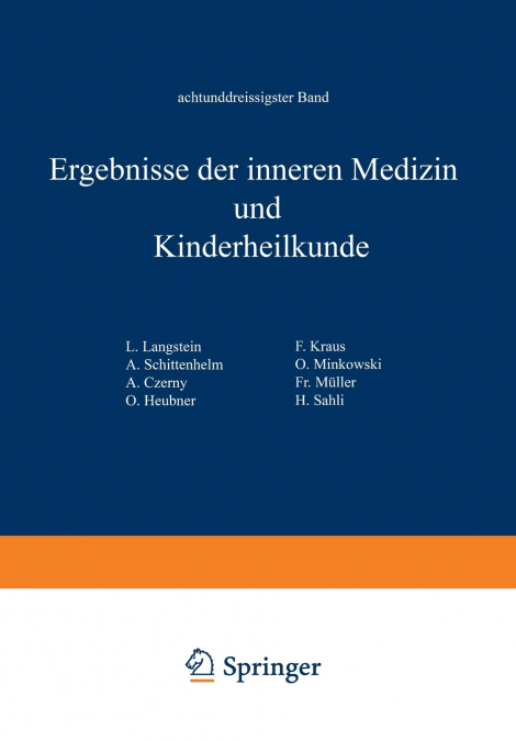 Ergebnisse Der Inneren Medizin Und Kinderheilkunde