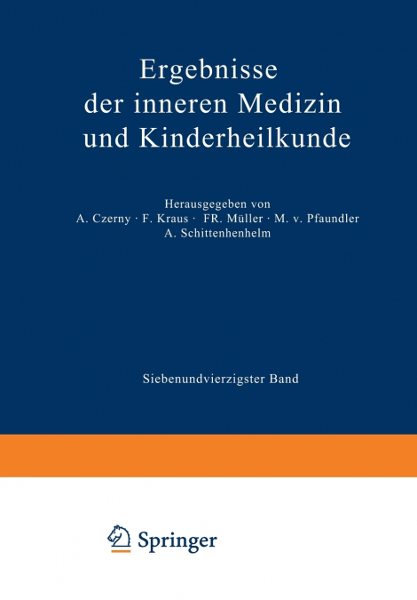 Ergebnisse Der Inneren Medizin Und Kinderheilkunde