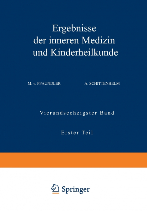 Ergebnisse Der Inneren Medizin Und Kinderheilkunde