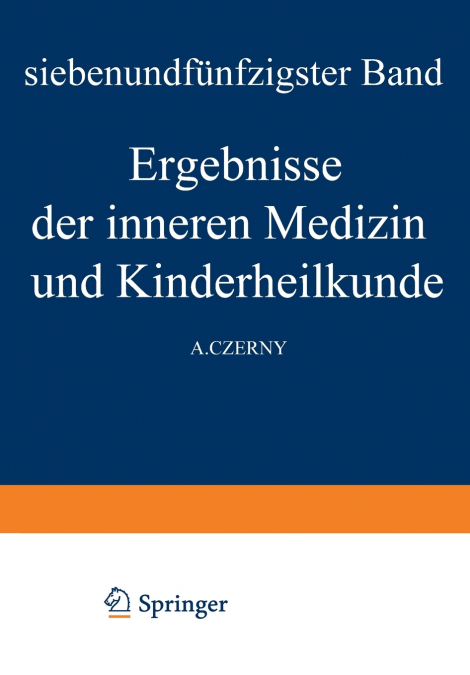 Ergebnisse der Inneren Medizin und Kinderheilkunde