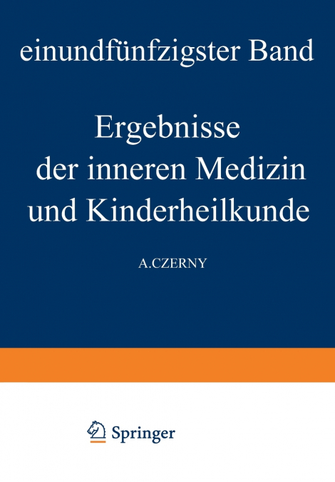 Ergebnisse Der Inneren Medizin Und Kinderheilkunde