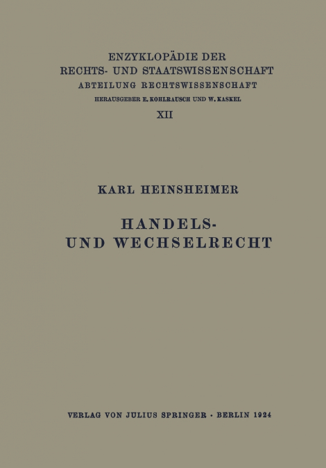 Handels- und Wechselrecht
