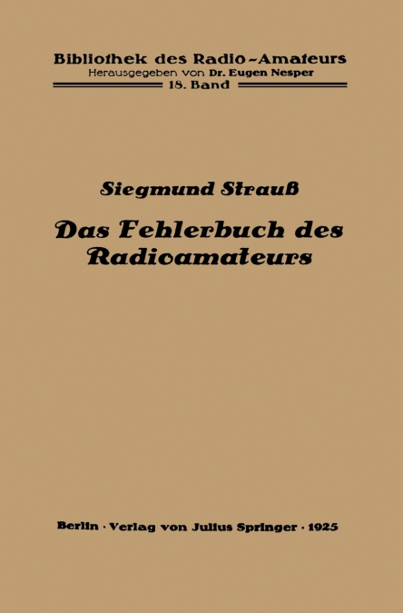 Das Fehlerbuch Des Radioamateurs