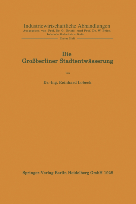 Die Großberliner Stadtentwässerung