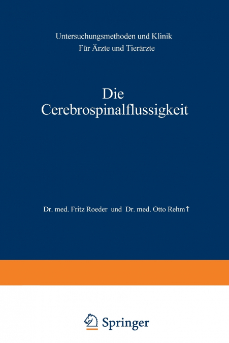 Die Cerebrospinalflüssigkeit