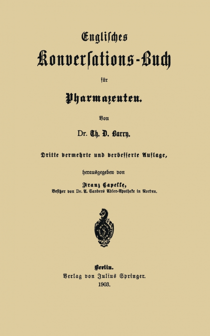 Englisches Konversations-Buch Fur Pharmazeuten