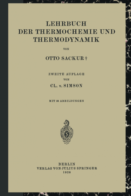 Lehrbuch der Thermochemie und Thermodynamik