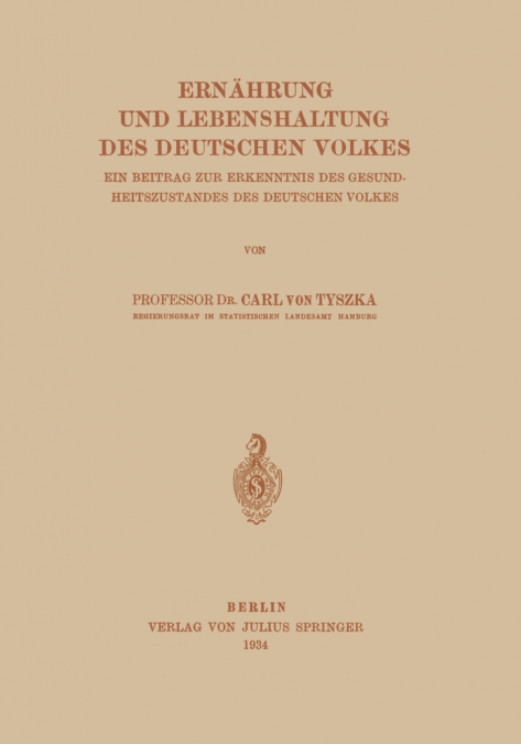 Ernährung und Lebenshaltung Des Deutschen Volkes