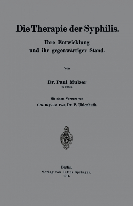 Die Therapie der Syphilis