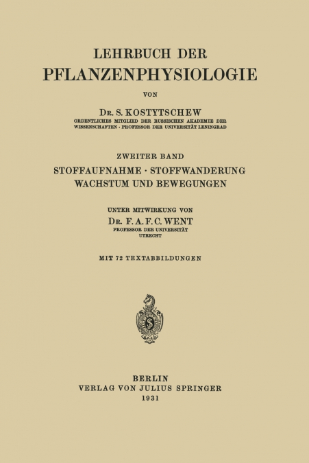 Stoffaufnahme · Stoffwanderung Wachstum und Bewegungen