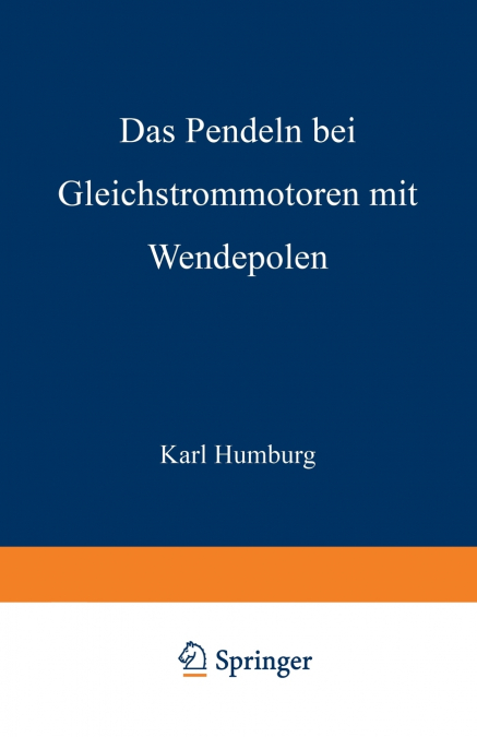 Das Pendeln Bei Gleichstrommotoren Mit Wendepolen