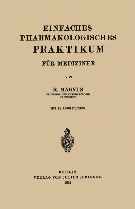 Einfaches Pharmakologisches Praktikum Fur Mediziner