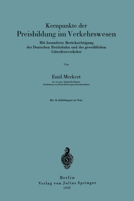 Kernpunkte Der Preisbildung Im Verkehrswesen