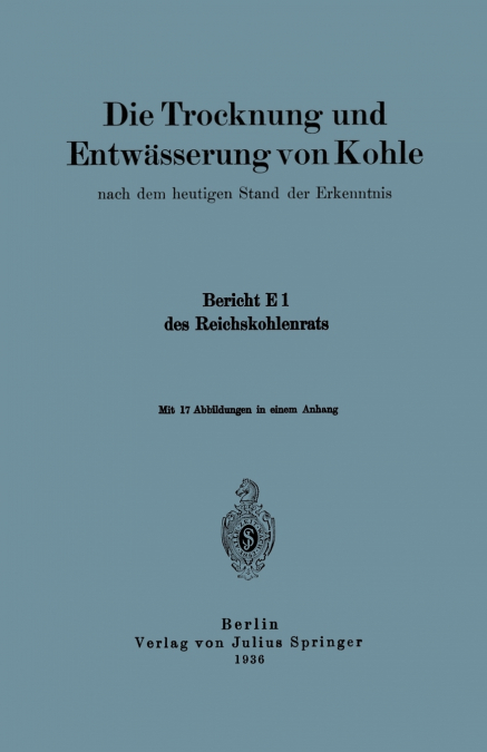 Die Trocknung Und Entwasserung Von Kohle