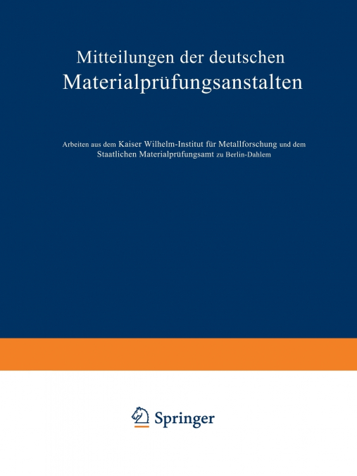 Mitteilungen Der Deutschen Materialprufungsanstalten
