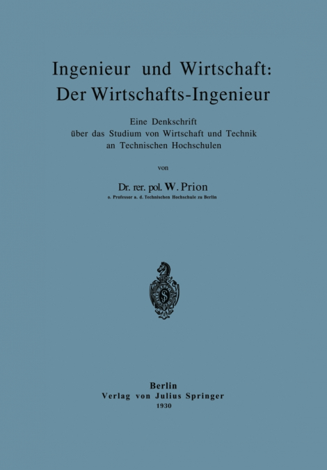 Ingenieur und Wirtschaft