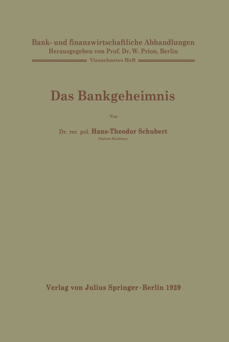 Das Bankgeheimnis