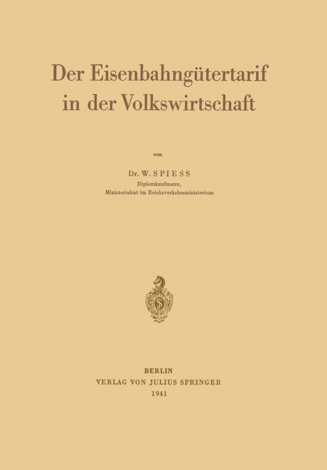 Der Eisenbahngütertarif in der Volkswirtschaft