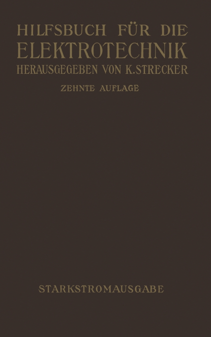 Hilfsbuch Fur Die Elektrotechnik