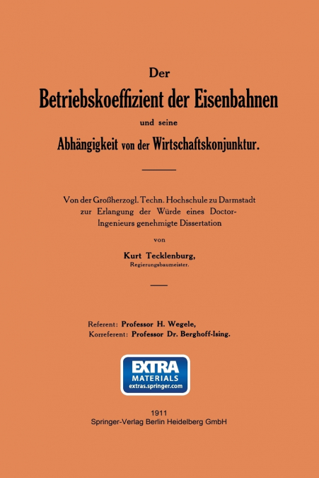 Der Betriebskoeffizient Der Eisenbahnen Und Seine Abhangigkeit Von Der Wirtschaftskonjunktur