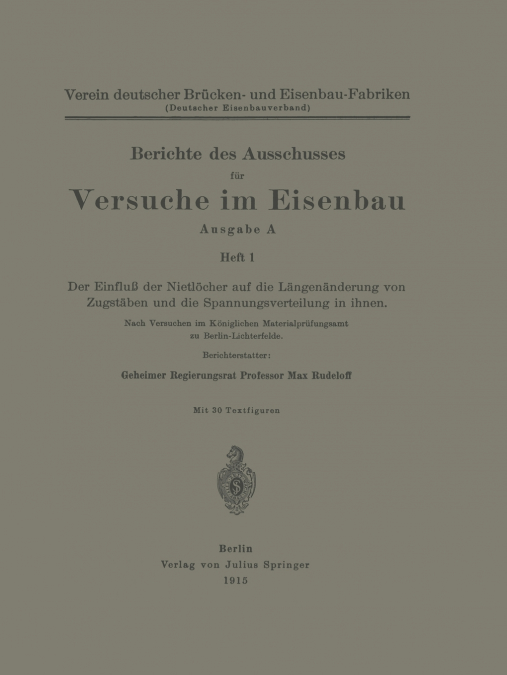 Berichte Des Ausschusses Fur Versuche Im Eisenbau
