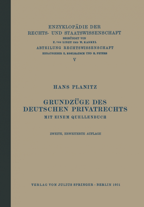 Grundzüge des Deutschen Privatrechts