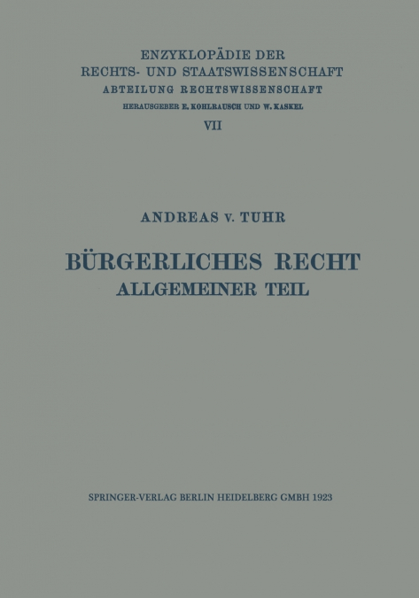 Burgerliches Recht Allgemeiner Teil