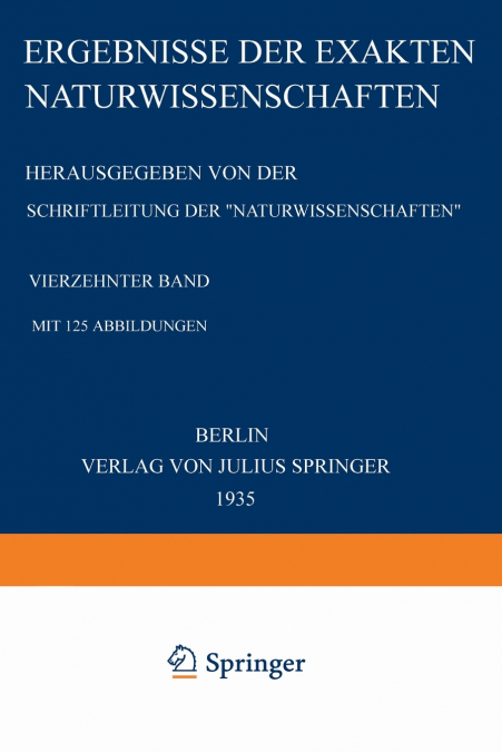 Ergebnisse Der Exakten Naturwissenschaften