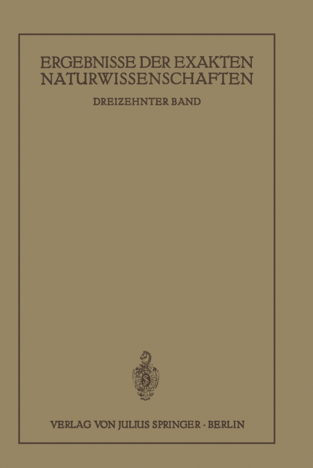 Ergebnisse Der Exakten Naturwissenschaften