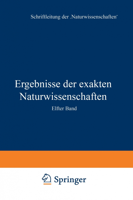 Ergebnisse Der Exakten Naturwissenschaften
