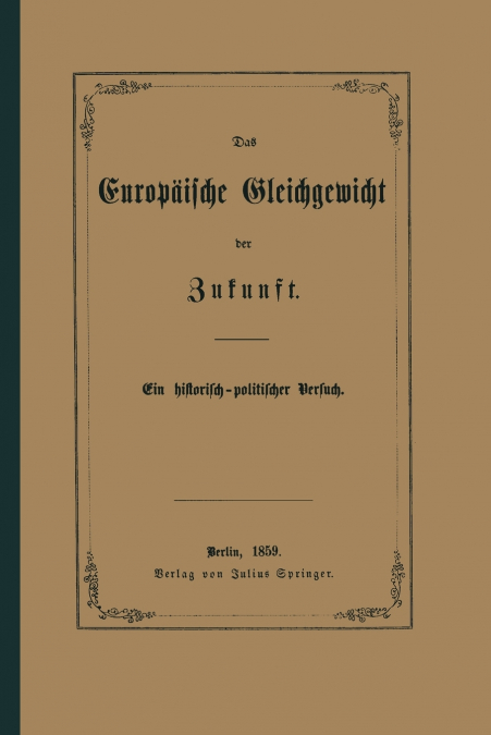 Das Europaische Gleichgewicht Der Zukunft