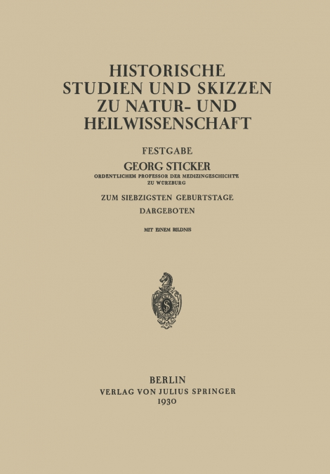 Historische Studien Und Skizzen Zu Natur- Und Heilwissenschaft