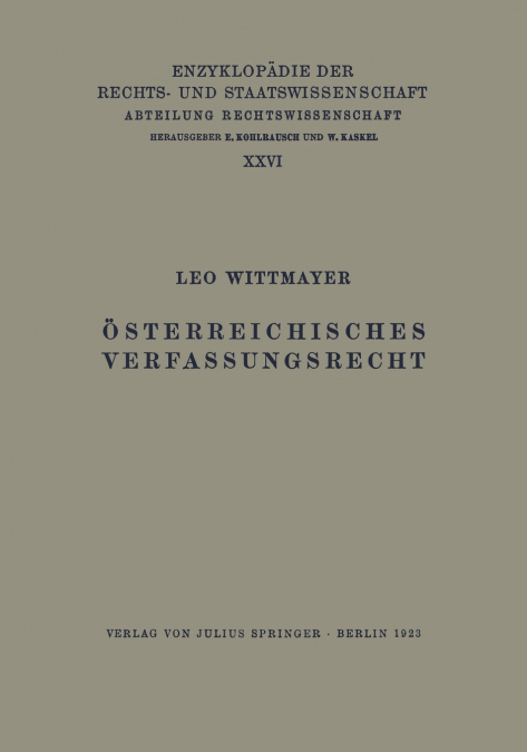 Osterreichisches Verfassungsrecht