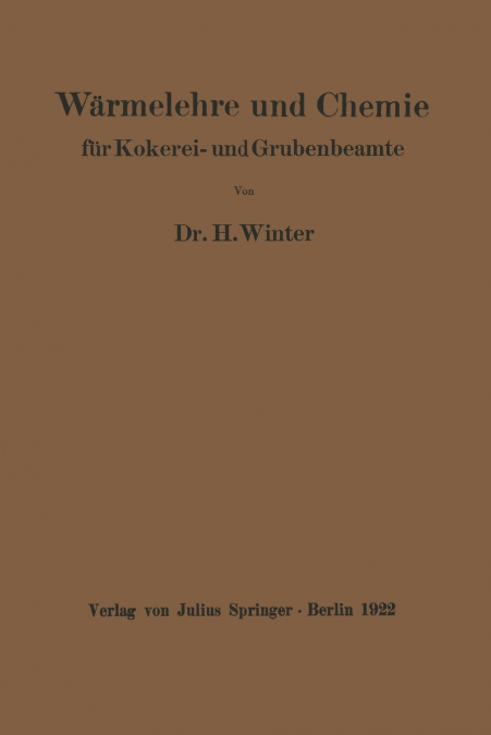 Wärmelehre und Chemie