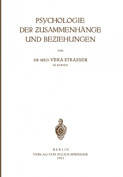 Psychologie Der Zusammenhange Und Beziehungen