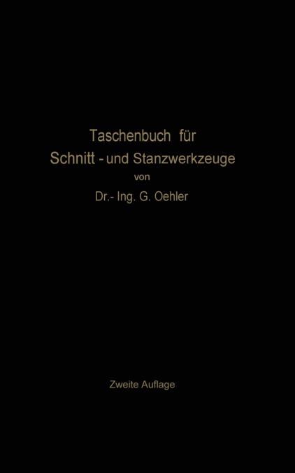 Taschenbuch Fur Schnitt- Und Stanzwerkzeuge