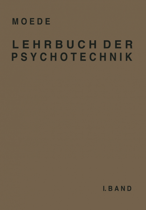 Lehrbuch der Psychotechnik