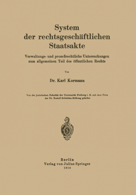 System der rechtsgeschäftlichen Staatsakte
