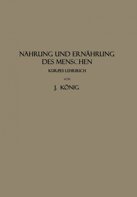 Nahrung und Ernährung des Menschen