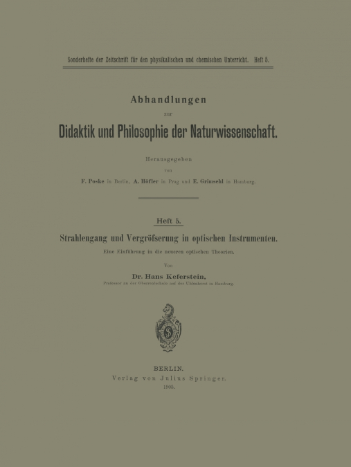 Strahlengang Und Vergrosserung in Optischen Instrumenten