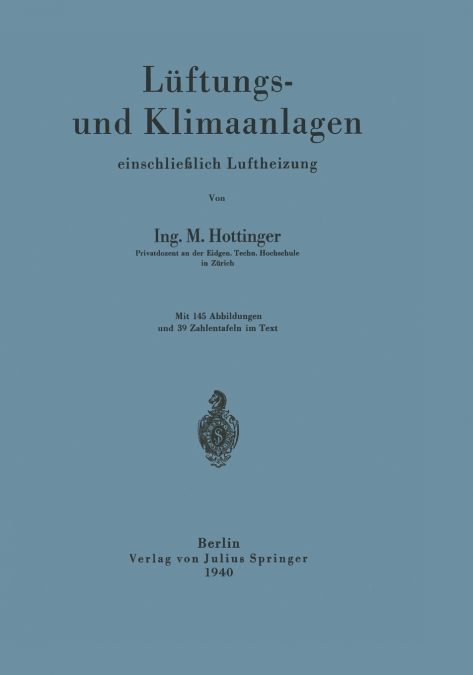 Luftungs- Und Klimaanlagen Einschliesslich Luftheizung
