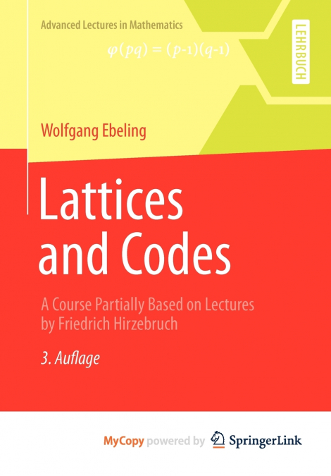 Lattices and Codes